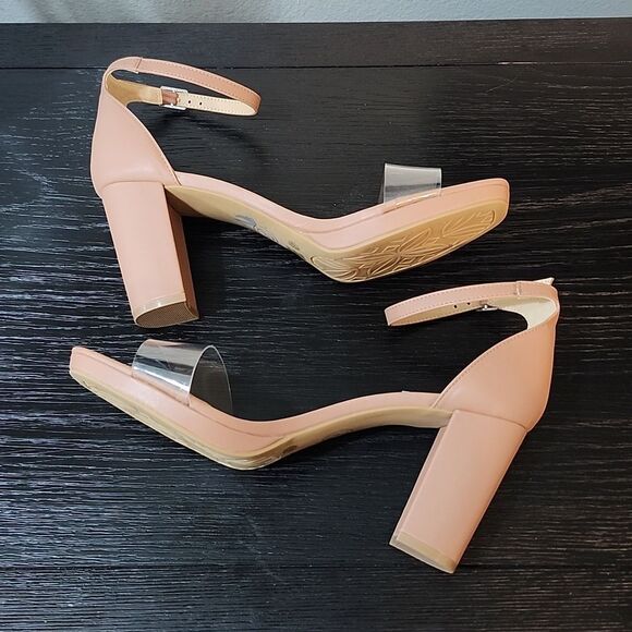 BRAND NEW CHINESE LAUNDRY WOMEN'S TERI CLEAR ANKLE STRAP BLOCK HEEL SANDALS - Picture 11 of 16